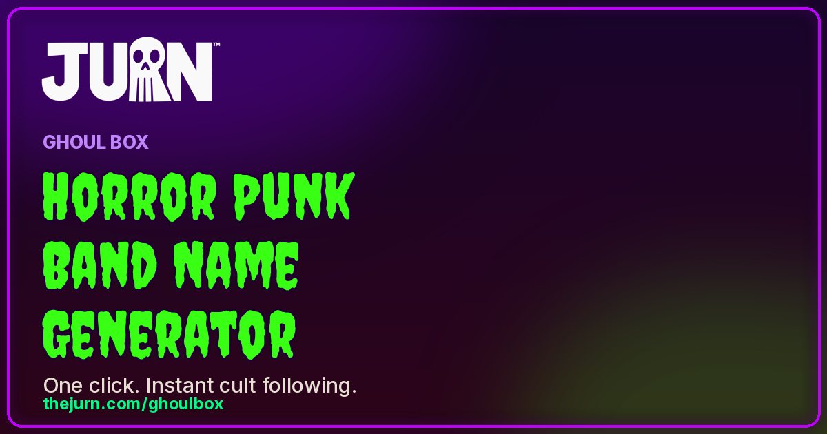 Horror Punk Band Name Generator